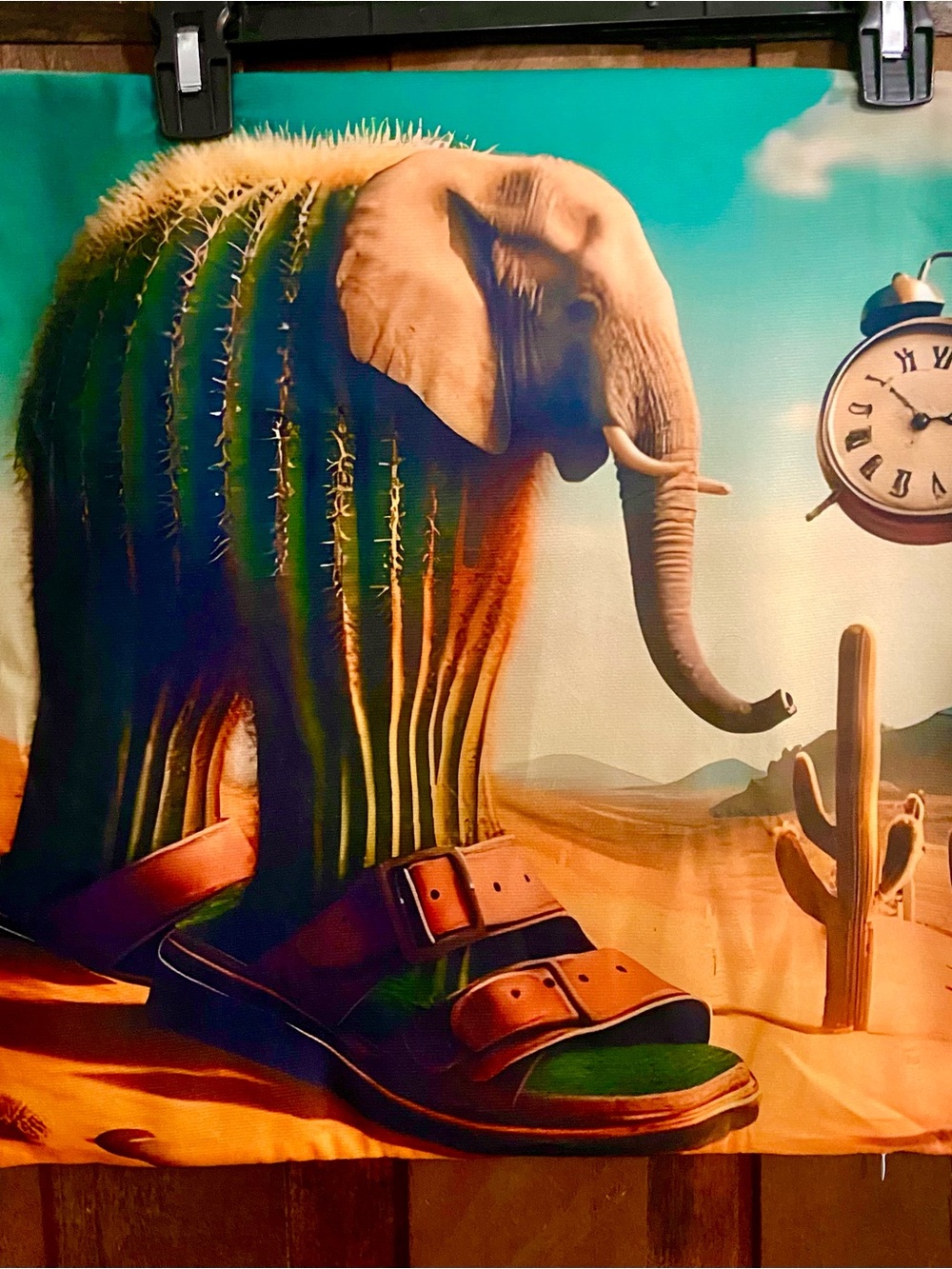 Surreal Elephant Cactus Accent Pillow Cover or Frigo Camelo